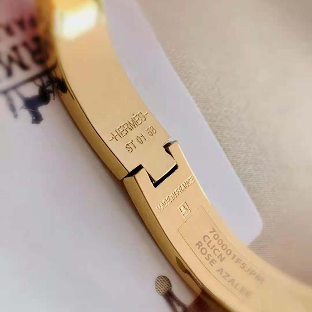 Hermes Women Clic H Bracelet in Enamel with Gold-plated Hardware-Black (10)