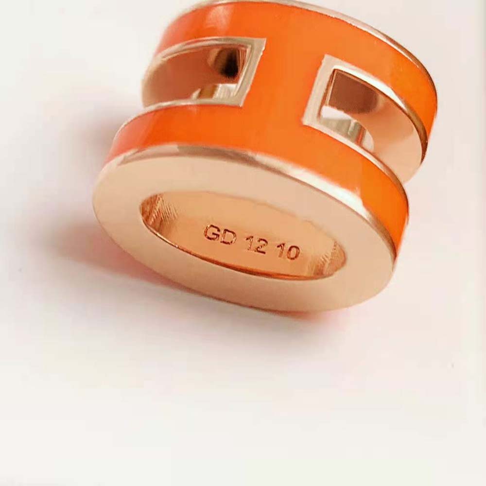 Hermes Women Mini Pop H Pendant with Rose Gold-plated Hardware-Orange (10)