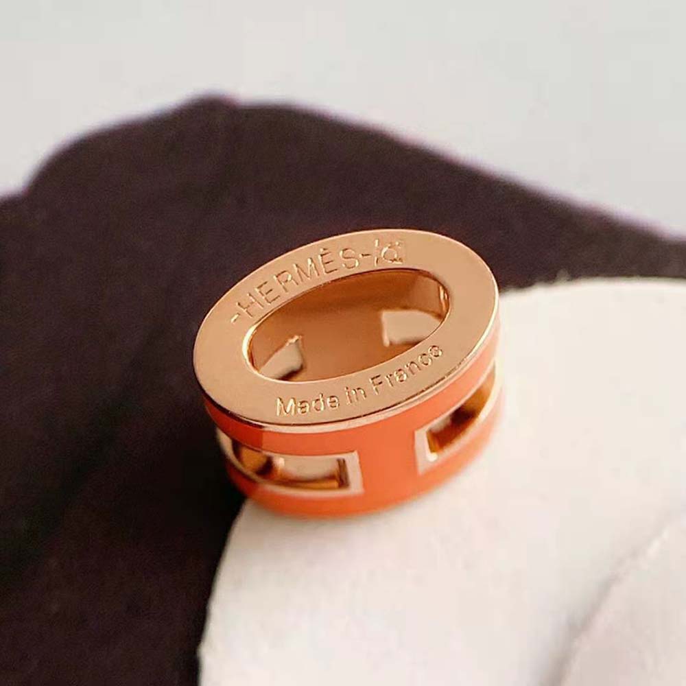 Hermes Women Mini Pop H Pendant with Rose Gold-plated Hardware-Orange (9)