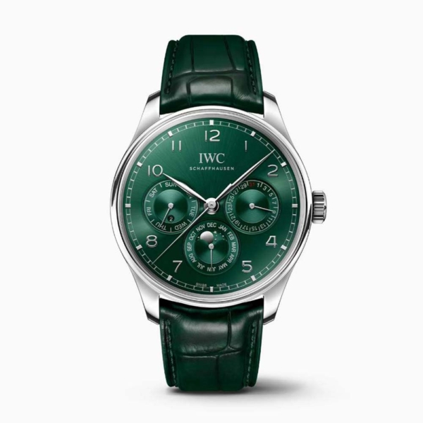 IWC Men Portugieser Perpetual Calendar Self-winding 42 mm in Stainless Steel-Green (1)