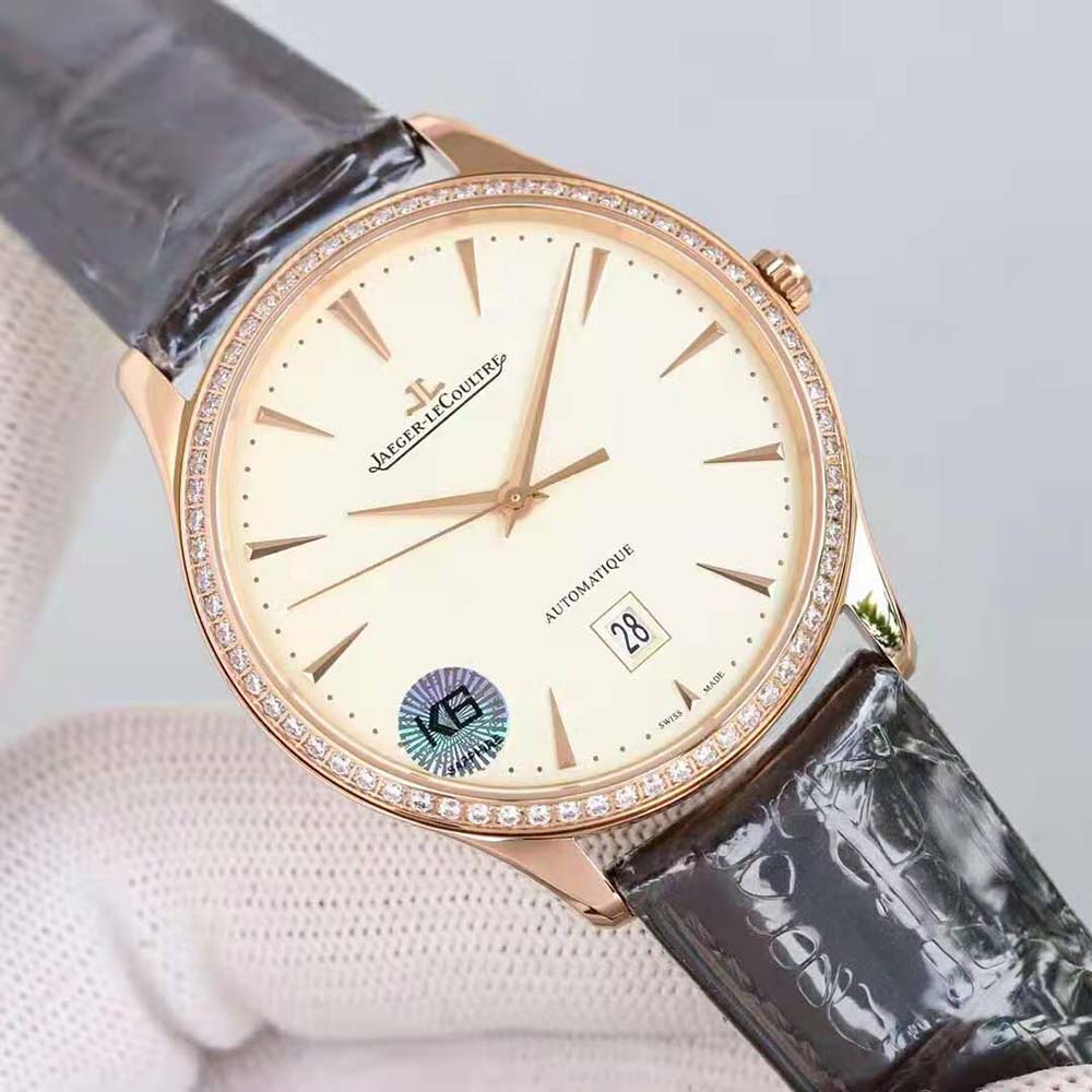 Jaeger-LeCoultre Men Master Ultra Thin Automatic Winding 39 mm in Pink Gold and Diamonds (2)