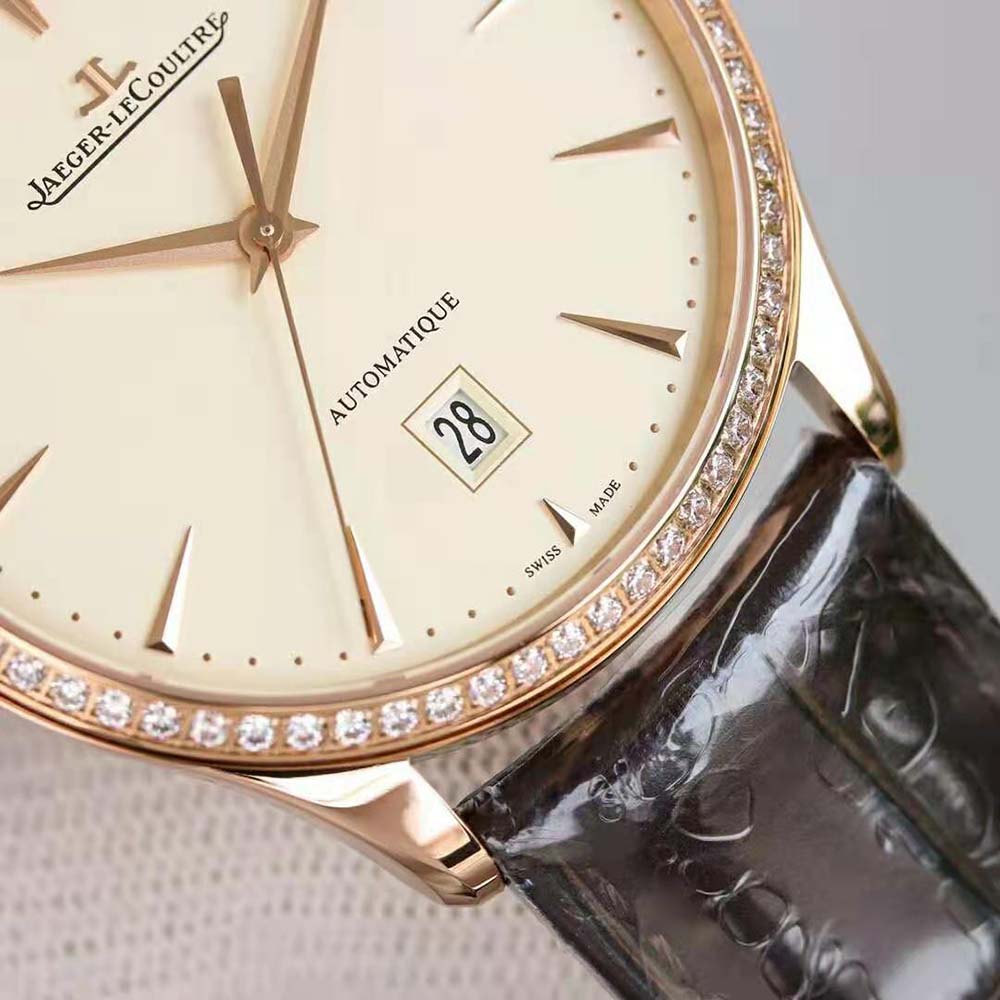 Jaeger-LeCoultre Men Master Ultra Thin Automatic Winding 39 mm in Pink Gold and Diamonds (6)