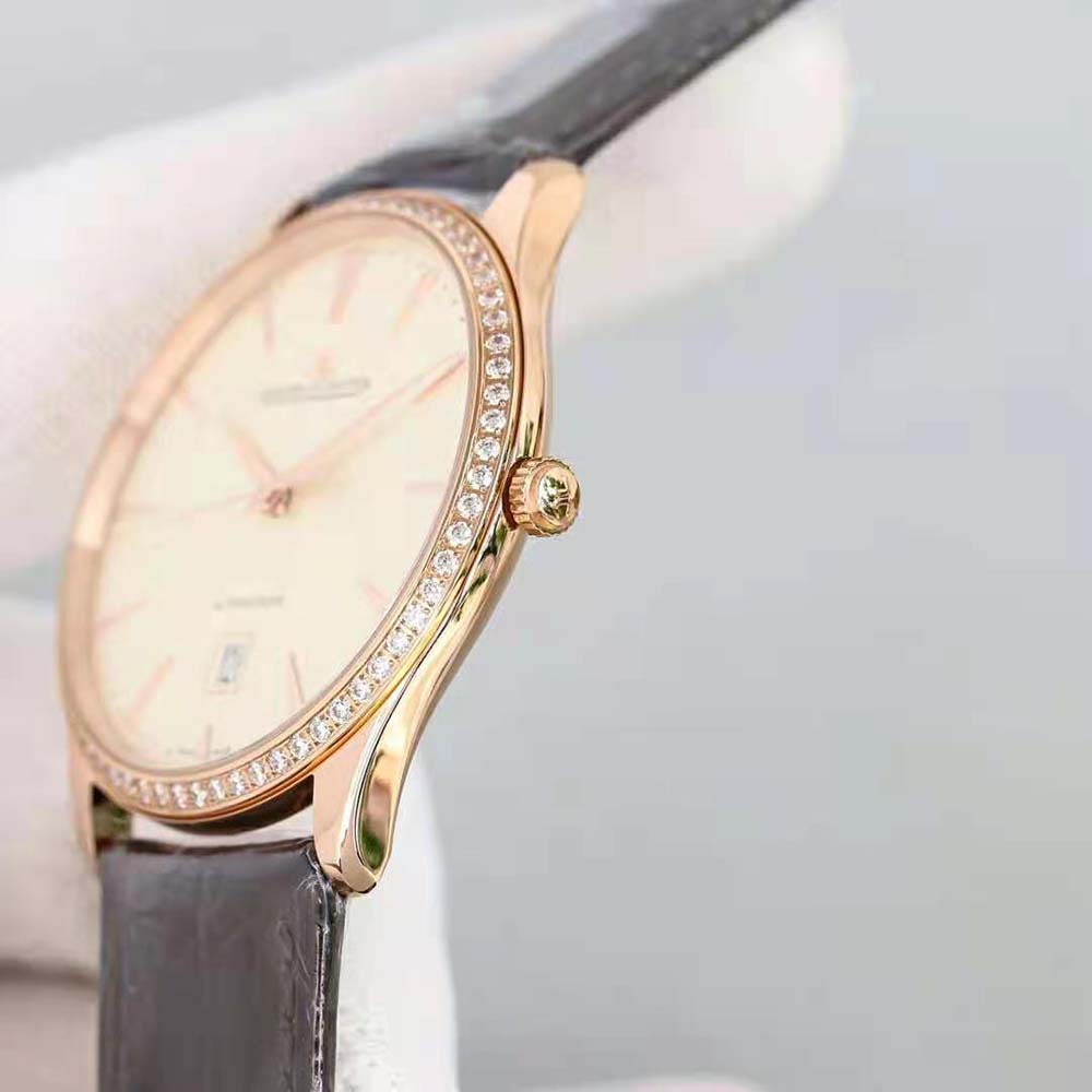 Jaeger-LeCoultre Men Master Ultra Thin Automatic Winding 39 mm in Pink Gold and Diamonds (7)