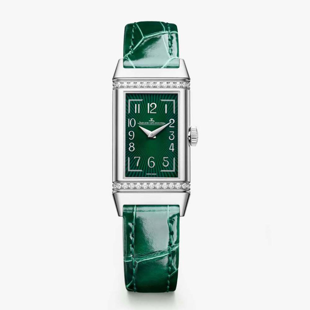 Jaeger-LeCoultre Men Reverso One Monoface in Stainless Steel-Green