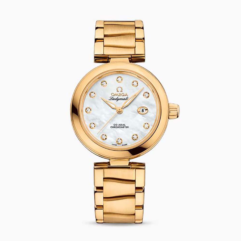 Omega Women De Ville Ladymaticco‑Axial Chronometer 34 mm in Yellow Gold (1)