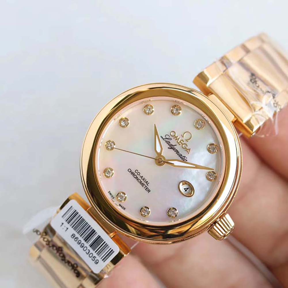 Omega Women De Ville Ladymaticco‑Axial Chronometer 34 mm in Yellow Gold (3)