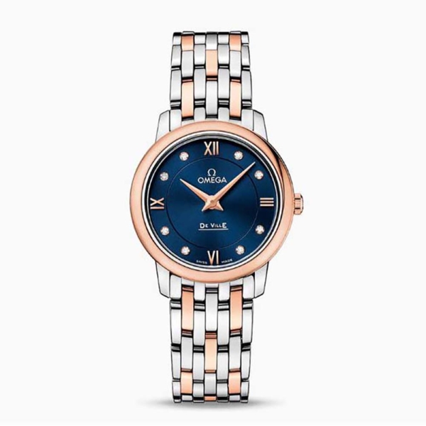 Omega Women De Ville Prestige Quartz 27.4 mm in Steel and Red Gold (1)