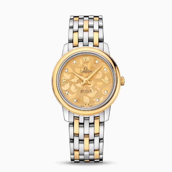 Omega Women De Ville Prestige Quartz 27.4 mm in Steel and Yellow Gold (1)