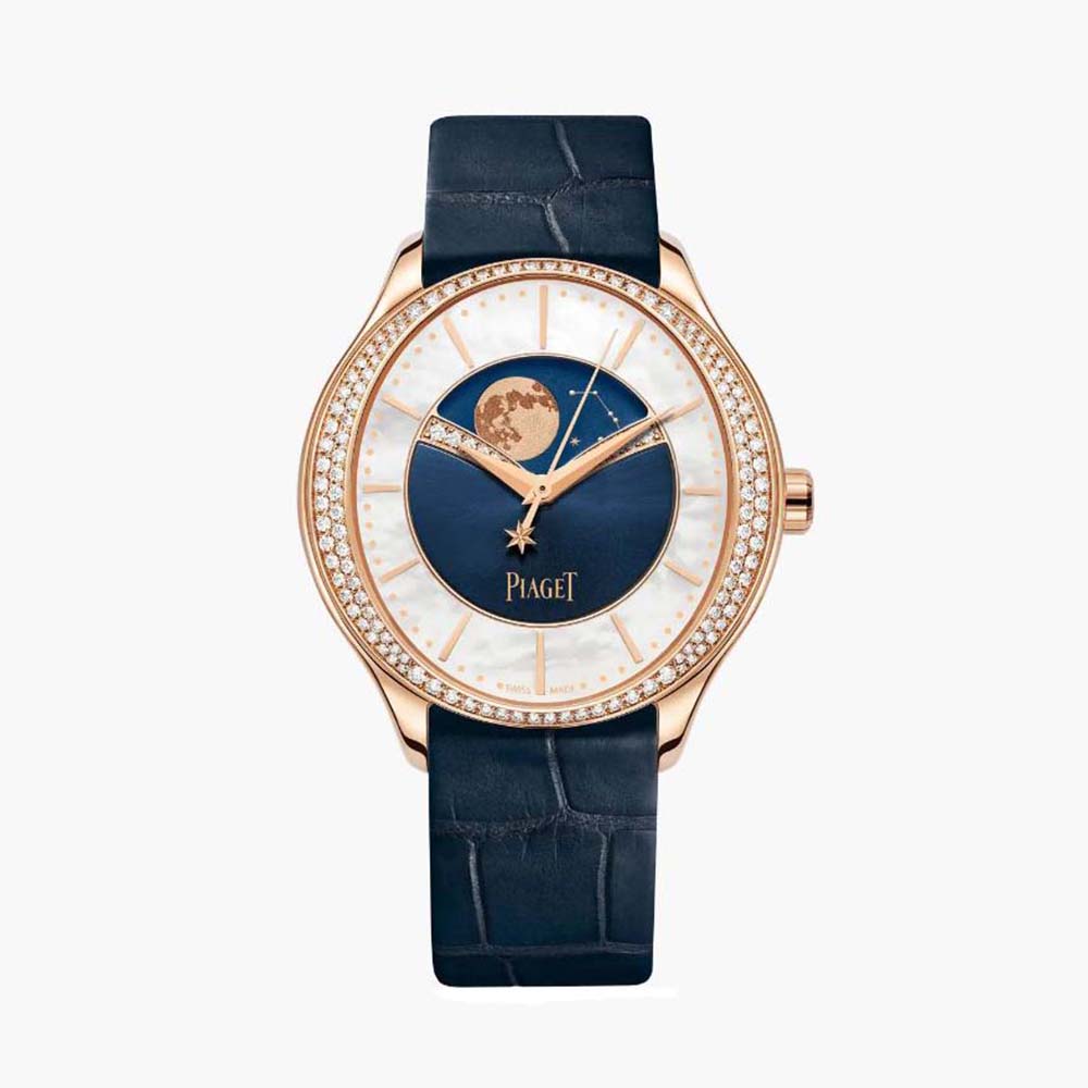 Piaget Women Limelight Stella Moonphase Watch 36 mm in Rose Gold-Navy (1)