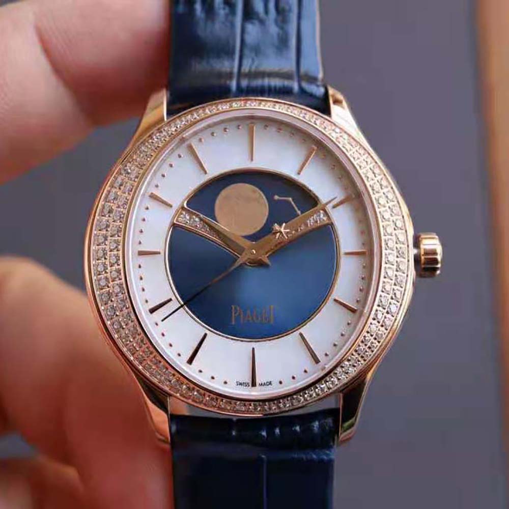 Piaget Women Limelight Stella Moonphase Watch 36 mm in Rose Gold-Navy (2)