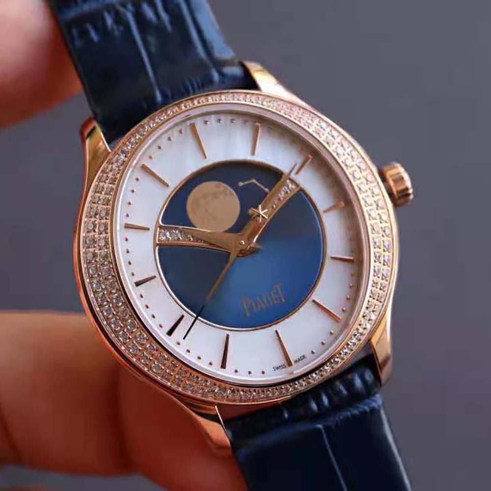 Piaget Women Limelight Stella Moonphase Watch 36 mm in Rose Gold-Navy (3)