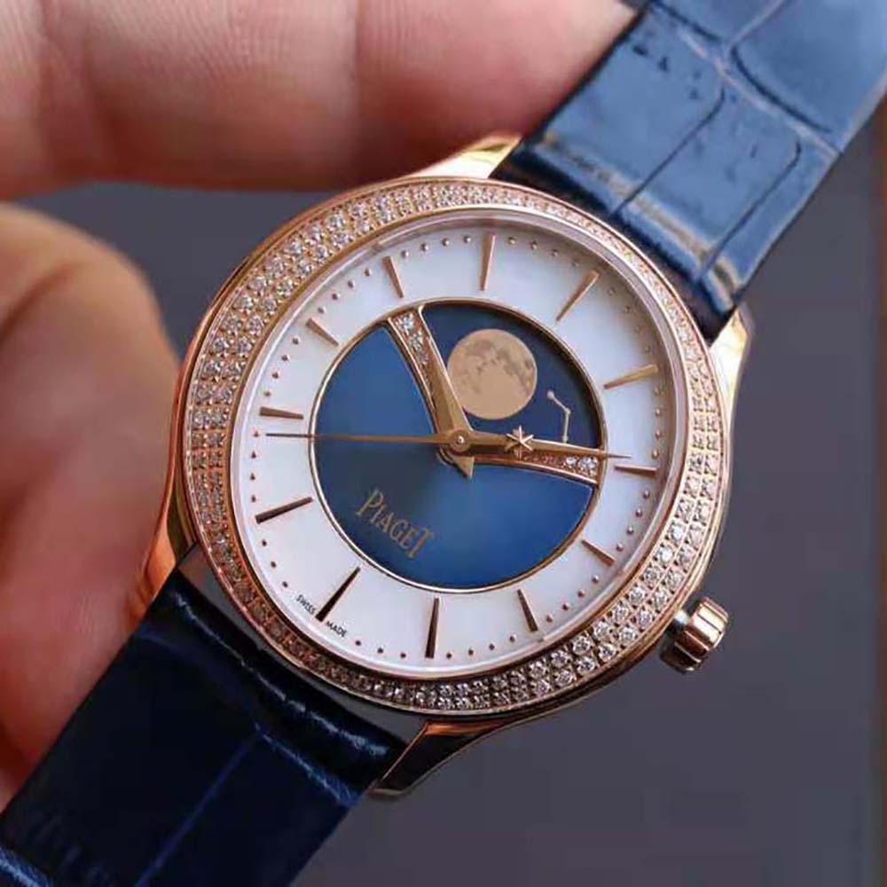 Piaget Women Limelight Stella Moonphase Watch 36 mm in Rose Gold-Navy (4)