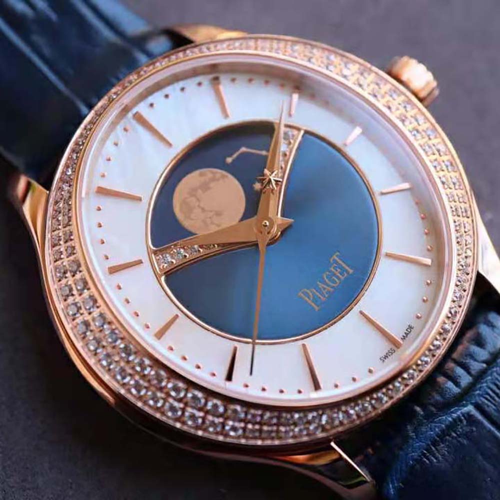 Piaget Women Limelight Stella Moonphase Watch 36 mm in Rose Gold-Navy (5)