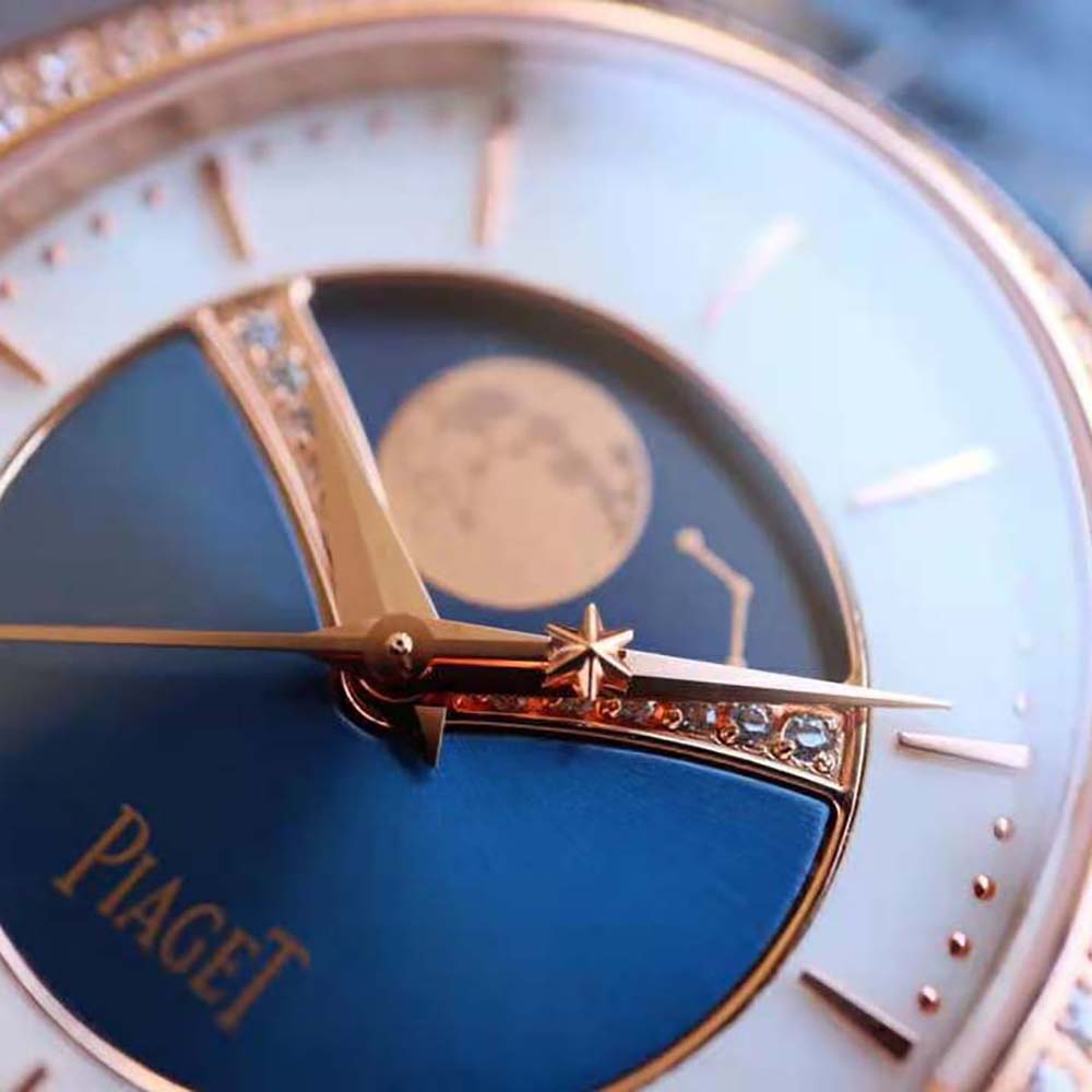 Piaget Women Limelight Stella Moonphase Watch 36 mm in Rose Gold-Navy (9)