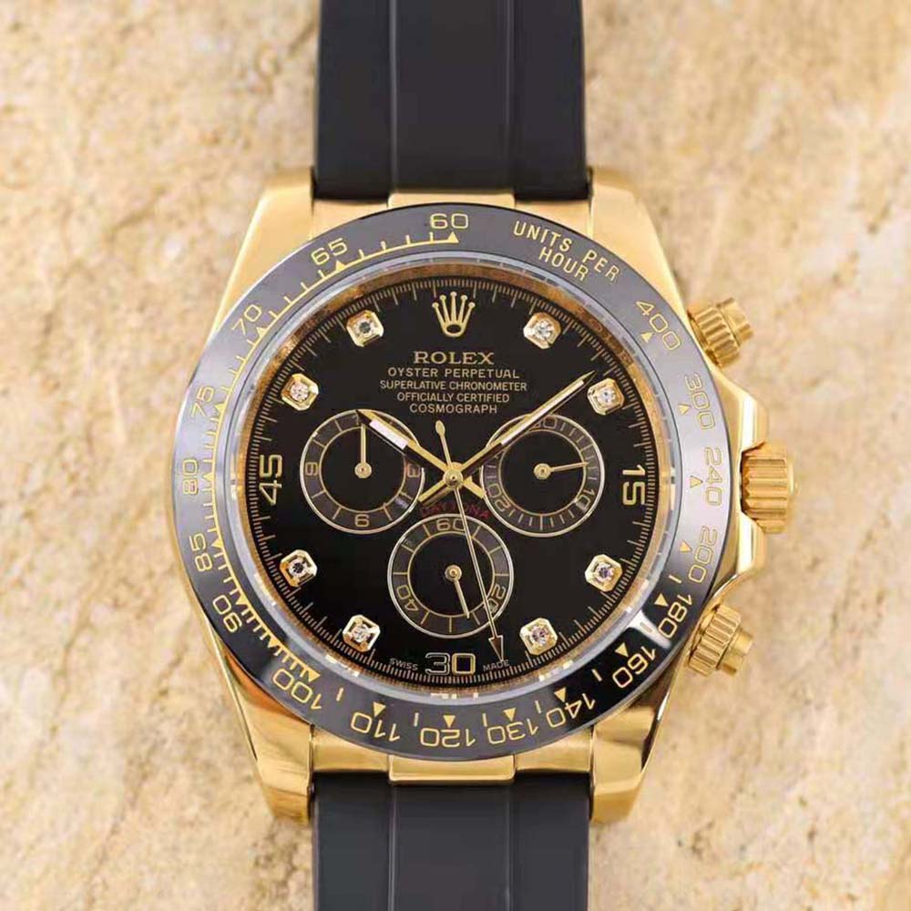 Rolex Men More Cosmograph Daytona Technical Details Oyster 40 mm in Yellow Gold-Black (2)