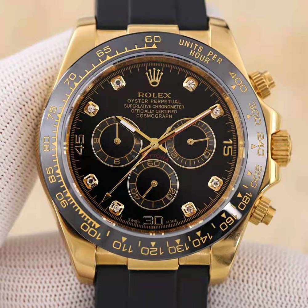 Rolex Men More Cosmograph Daytona Technical Details Oyster 40 mm in Yellow Gold-Black (7)