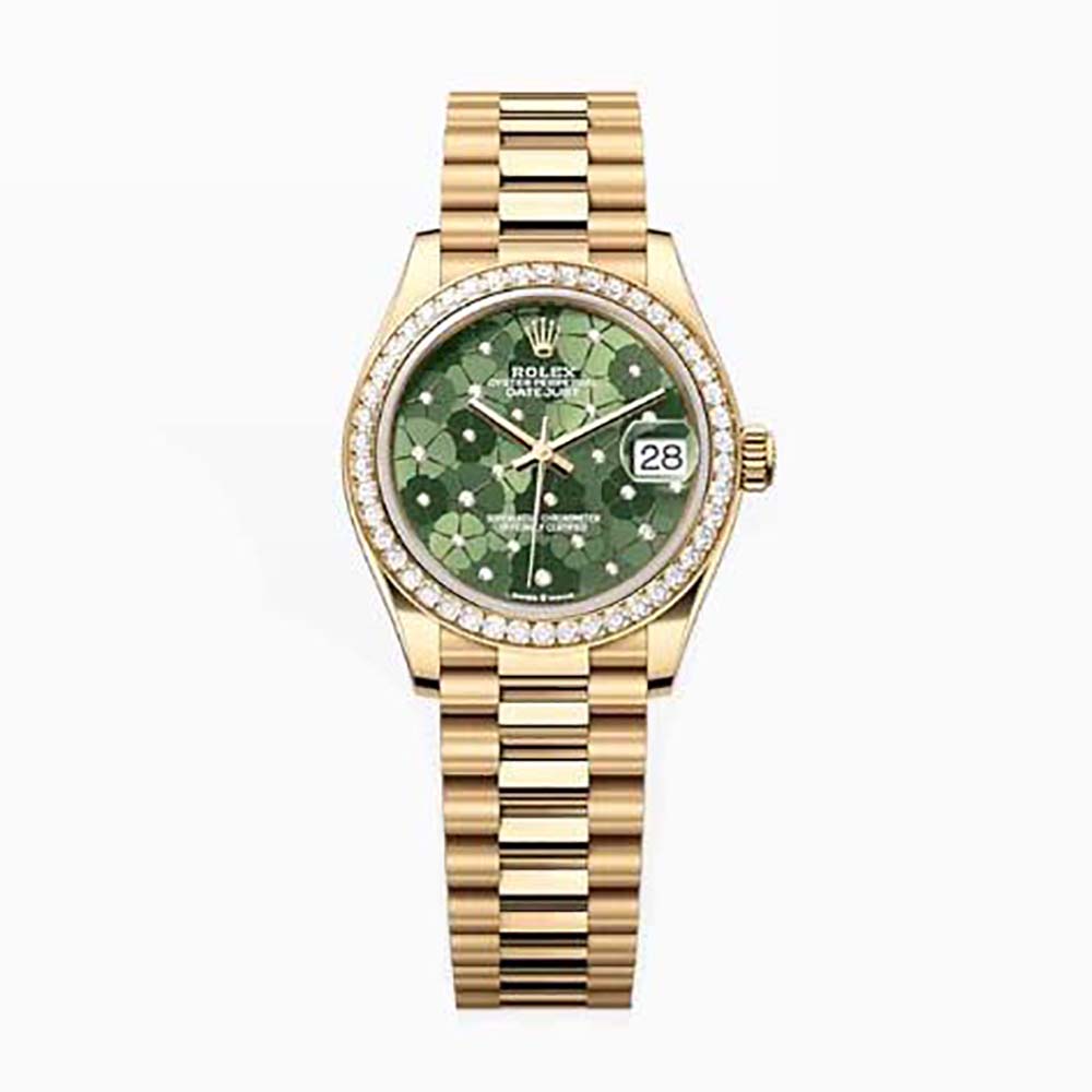 Rolex Men More Datejust Technical Details Oyster 31 mm in Yellow Gold-Green (1)
