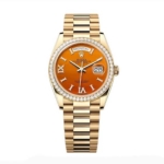 Rolex Men More Day-Date Technical Details Oyster 36 mm in Yellow Gold-Orange