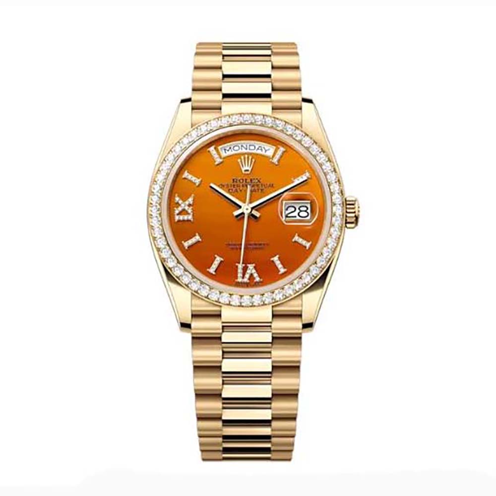 Rolex Men More Day-Date Technical Details Oyster 36 mm in Yellow Gold-Orange (1)