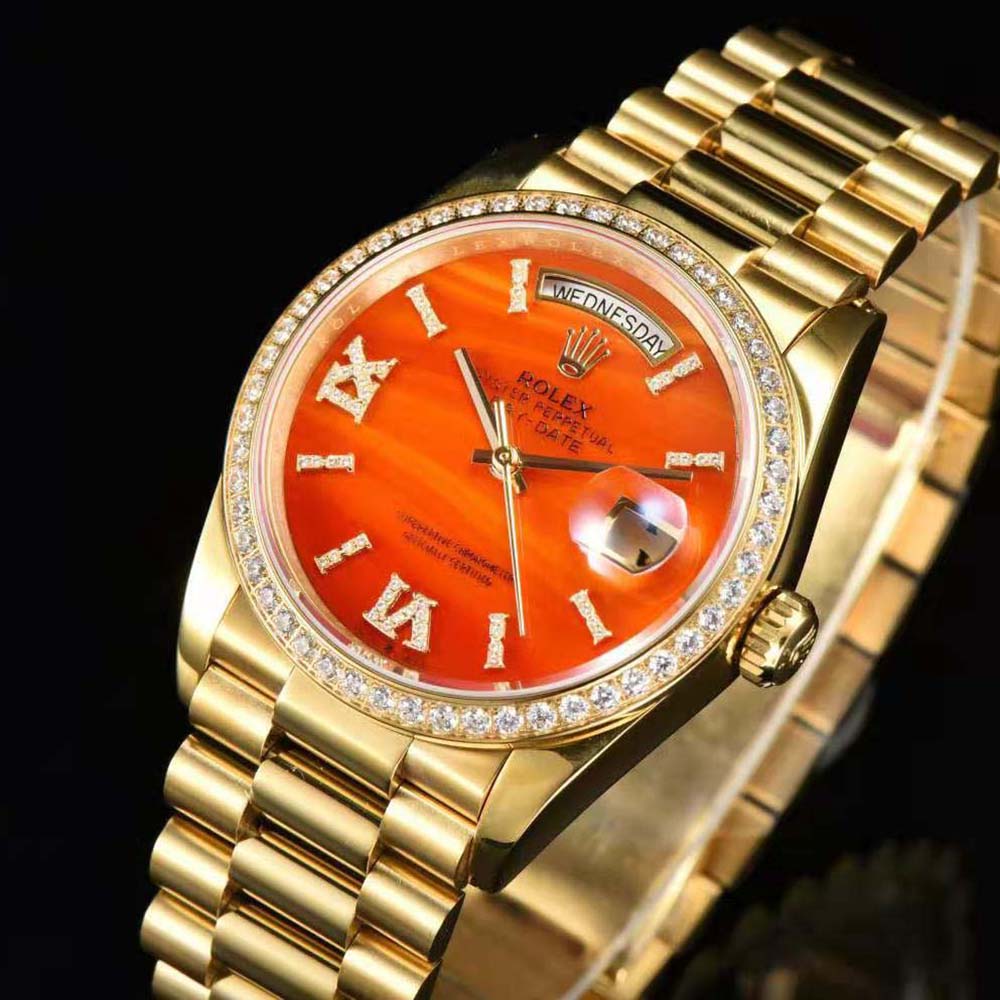 Rolex Men More Day-Date Technical Details Oyster 36 mm in Yellow Gold-Orange (3)
