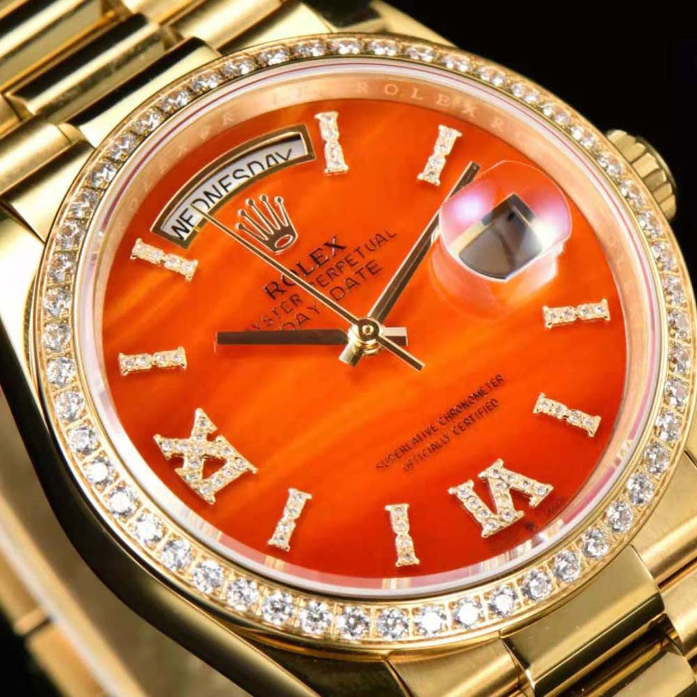 Rolex Men More Day-Date Technical Details Oyster 36 mm in Yellow Gold-Orange (4)