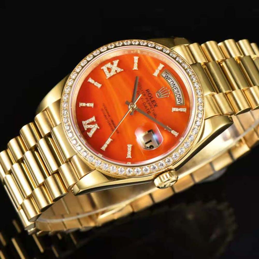 Rolex Men More Day-Date Technical Details Oyster 36 mm in Yellow Gold-Orange (8)