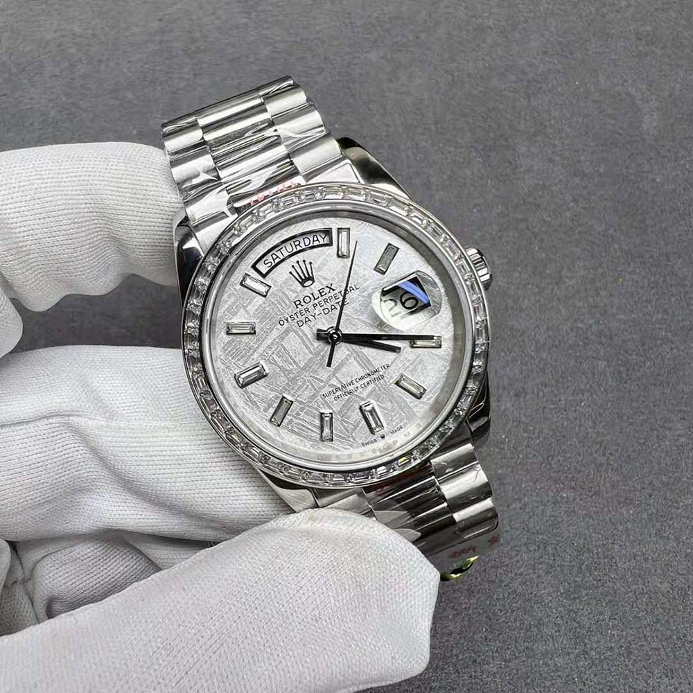 Rolex Men More Day-Date Technical Details Oyster 40 mm in White Gold and Diamonds-Silver (3)