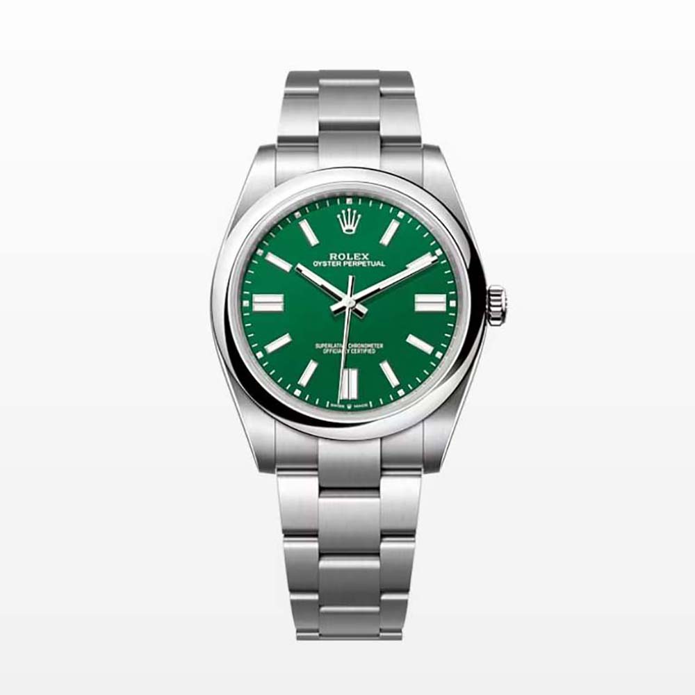 Rolex Men More Oyster Perpetual Technical Details 41 mm in Oystersteel-Green