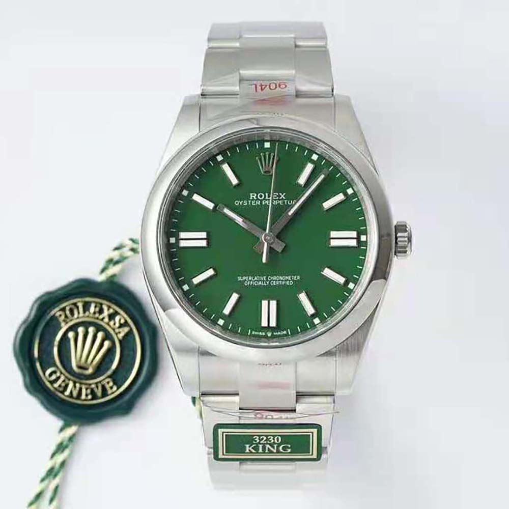 Rolex Men More Oyster Perpetual Technical Details 41 mm in Oystersteel-Green (2)