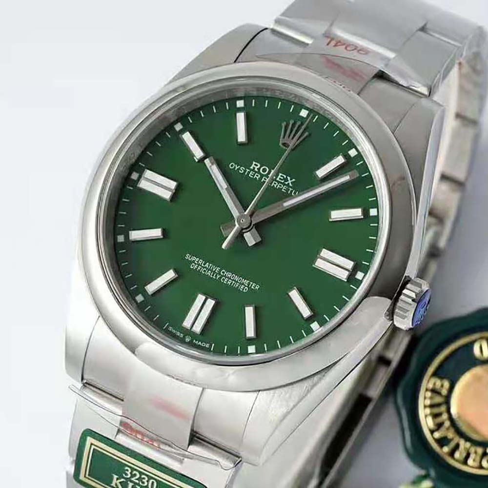 Rolex Men More Oyster Perpetual Technical Details 41 mm in Oystersteel-Green (4)