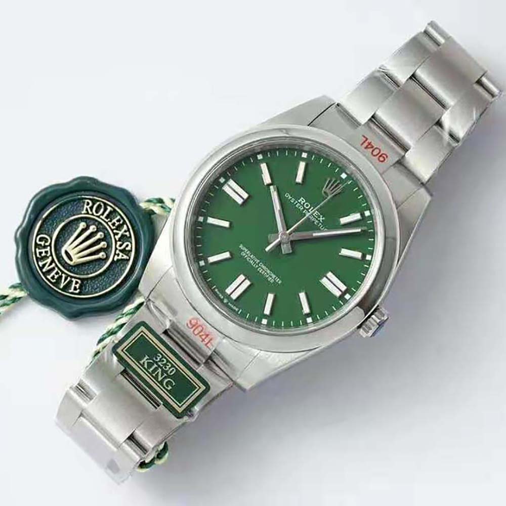 Rolex Men More Oyster Perpetual Technical Details 41 mm in Oystersteel-Green (6)