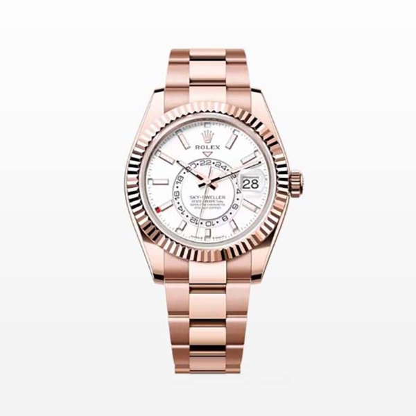 Rolex Men More Sky-Dweller Technical Details Oyster 42 mm in Everose Gold-White (1)