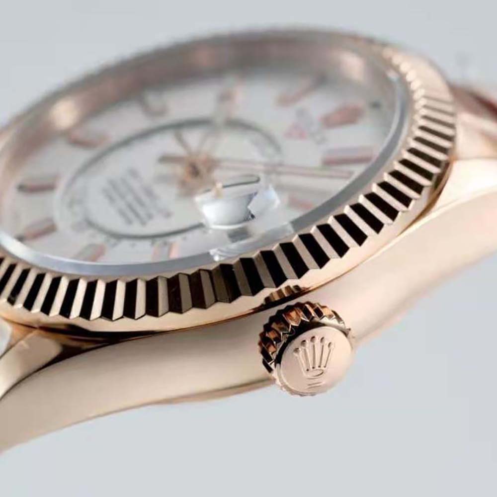 Rolex Men More Sky-Dweller Technical Details Oyster 42 mm in Everose Gold-White (6)