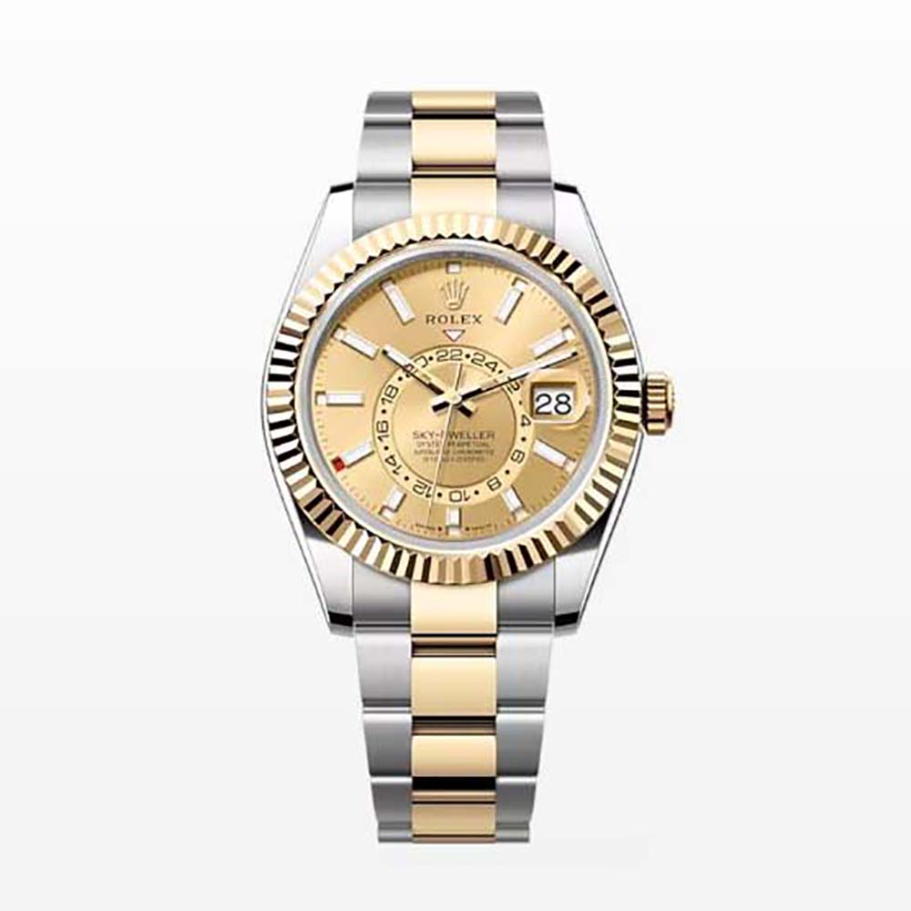 Rolex Men More Sky-Dweller Technical Details Oyster 42 mm in Oystersteel and Yellow Gold