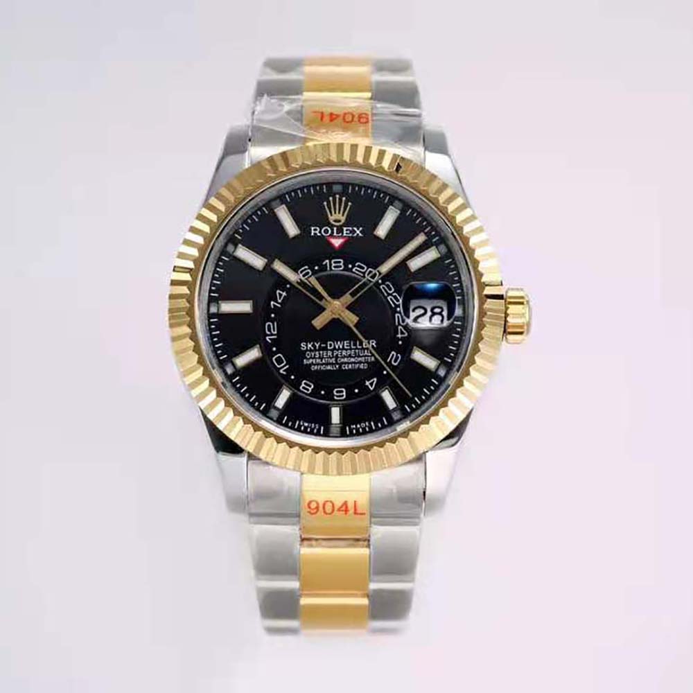 Rolex Men More Sky-Dweller Technical Details Oyster 42 mm in Oystersteel and Yellow Gold-Black