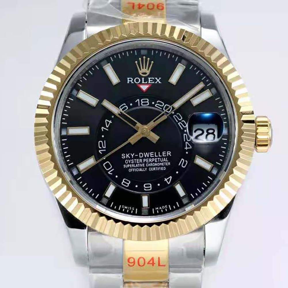 Rolex Men More Sky-Dweller Technical Details Oyster 42 mm in Oystersteel and Yellow Gold-Black (7)
