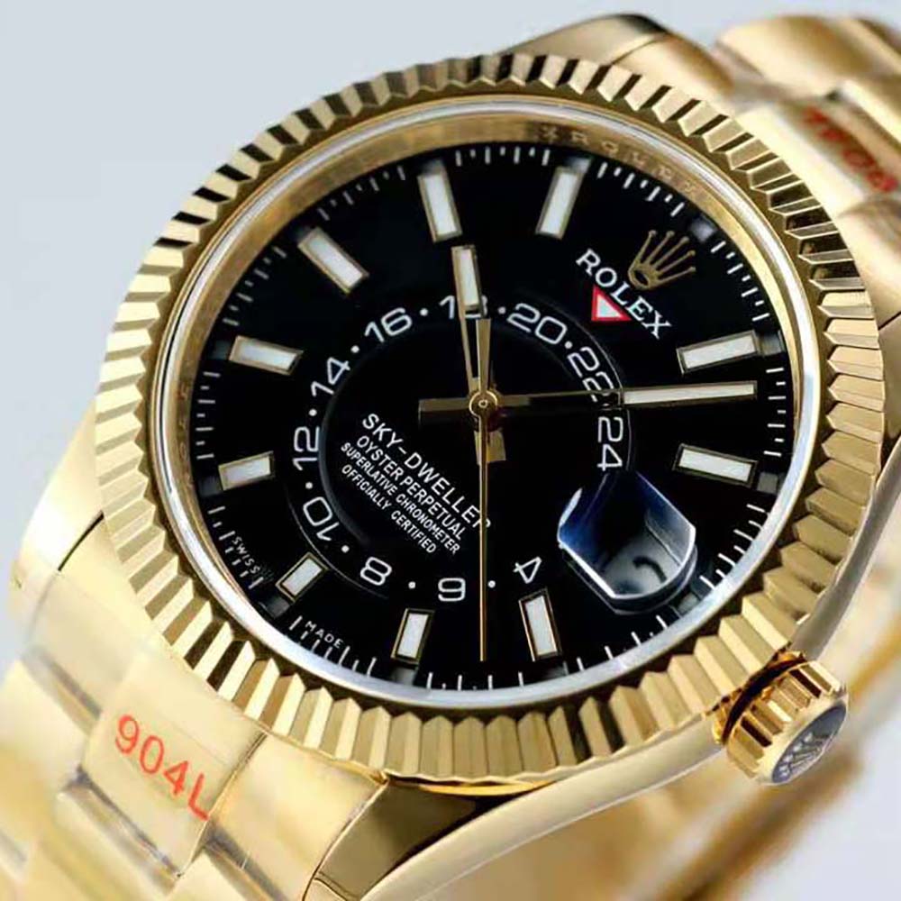 Rolex Men More Sky-Dweller Technical Details Oyster 42 mm in Yellow Gold-Black (5)