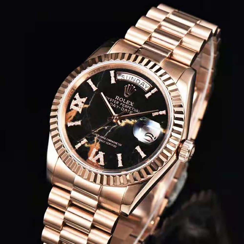 Rolex Women More Day-Date Technical Details Oyster 36 mm in Everose Gold-Black (3)