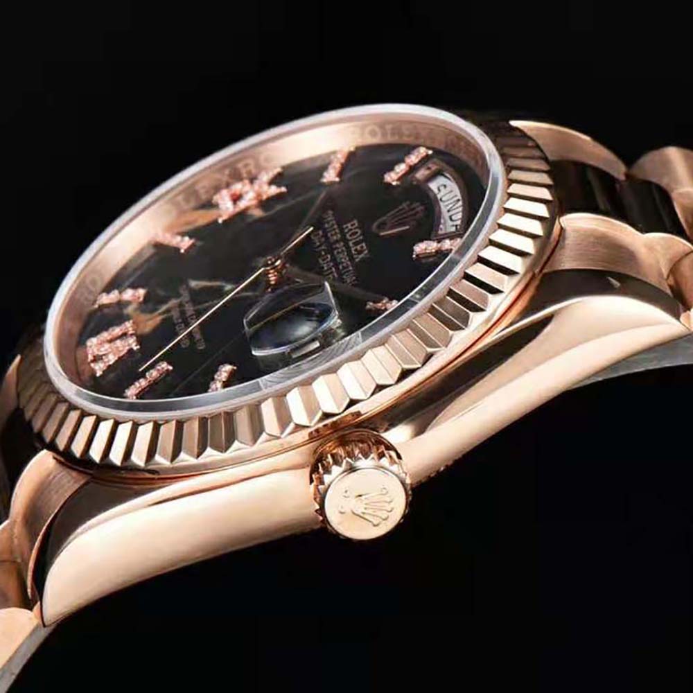 Rolex Women More Day-Date Technical Details Oyster 36 mm in Everose Gold-Black (5)