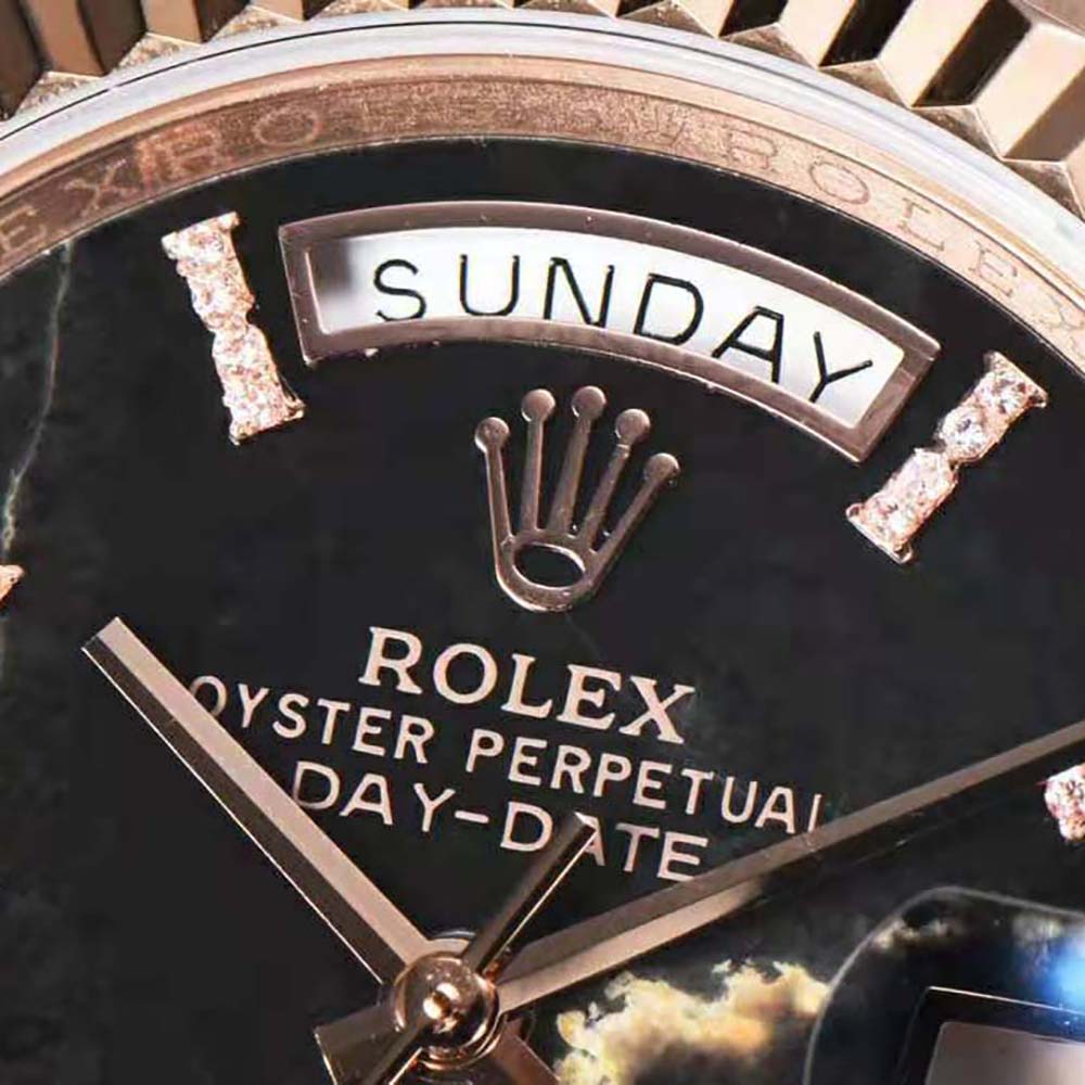 Rolex Women More Day-Date Technical Details Oyster 36 mm in Everose Gold-Black (8)