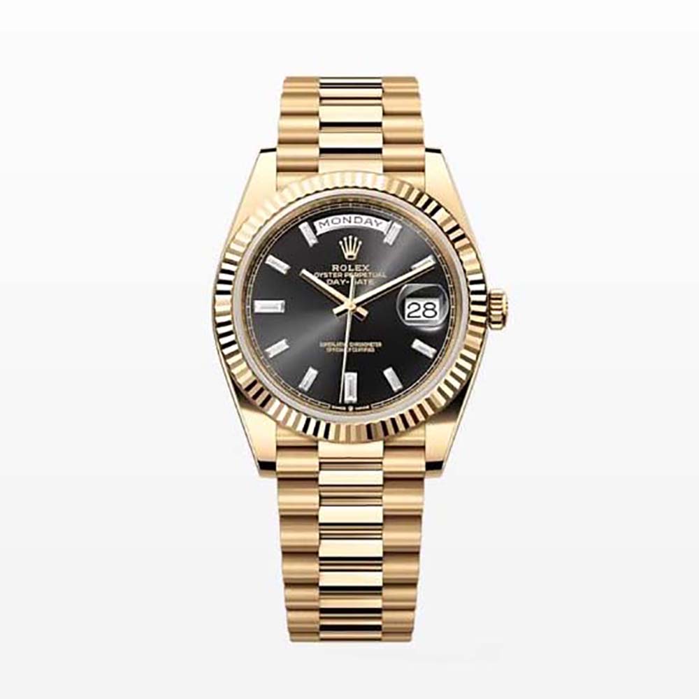 Rolex Women More Day-Date Technical Details Oyster 40 mm in Yellow Gold-Black (1)