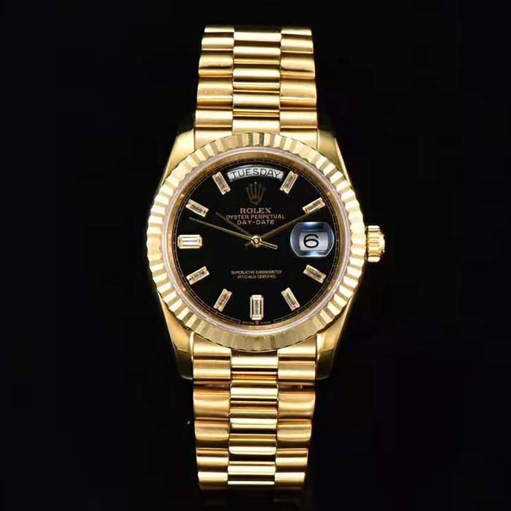 Rolex Women More Day-Date Technical Details Oyster 40 mm in Yellow Gold-Black (2)