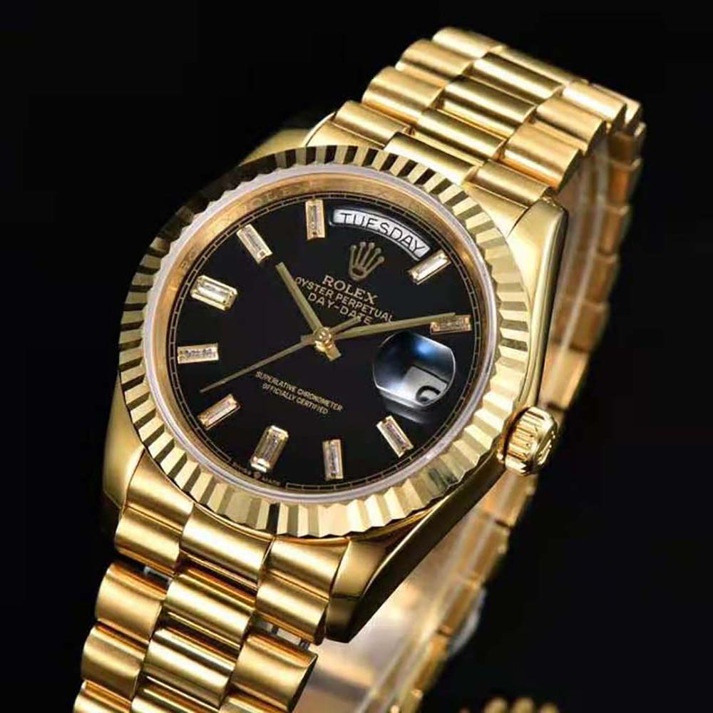 Rolex Women More Day-Date Technical Details Oyster 40 mm in Yellow Gold-Black (3)