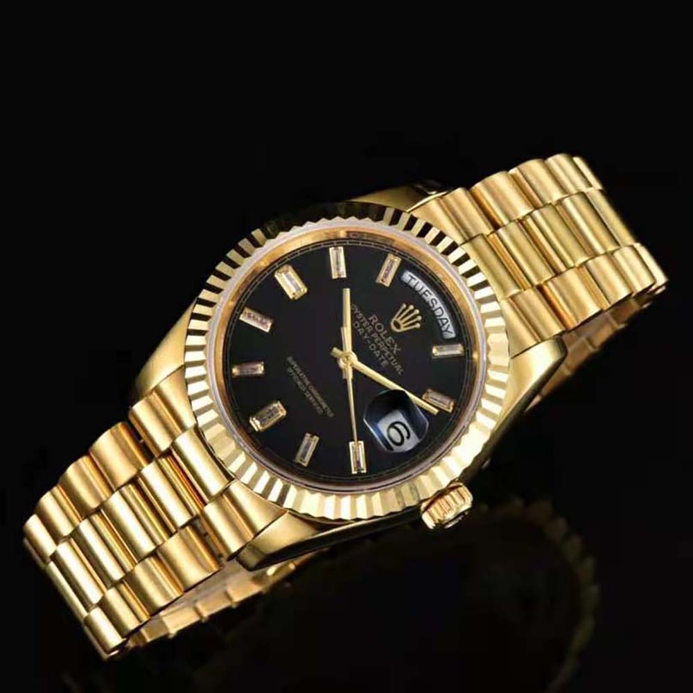 Rolex Women More Day-Date Technical Details Oyster 40 mm in Yellow Gold-Black (4)