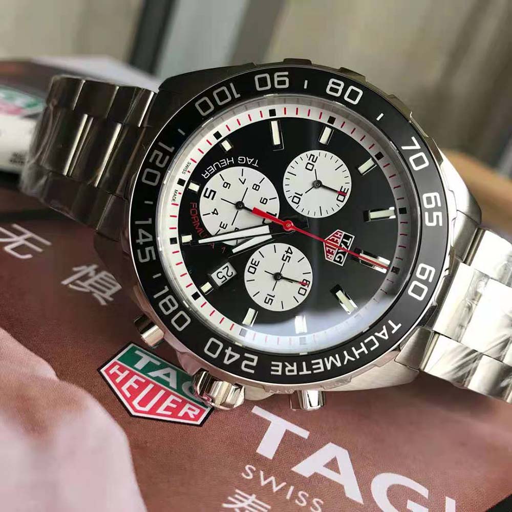 TAG Heuer Men Formula 1 Quartz Chronograph 43 mm in Steel Alu (7)