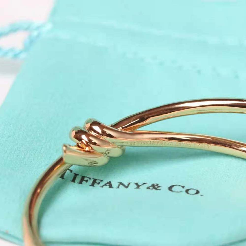 Tiffany Knot Double Row Hinged Bangle in Yellow Gold (3)