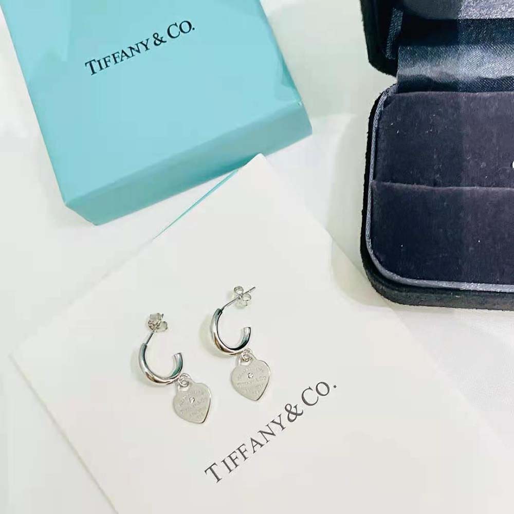 Tiffany Women Hoop Earrings in Sterling Silver with Diamonds Mini (4)
