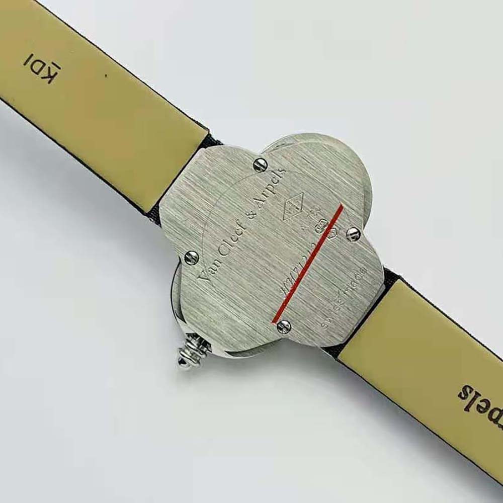 Van Cleef & Arpels Lady Alhambra Watch Medium Model Quartz movement 30 mm in 18K White Gold (5)
