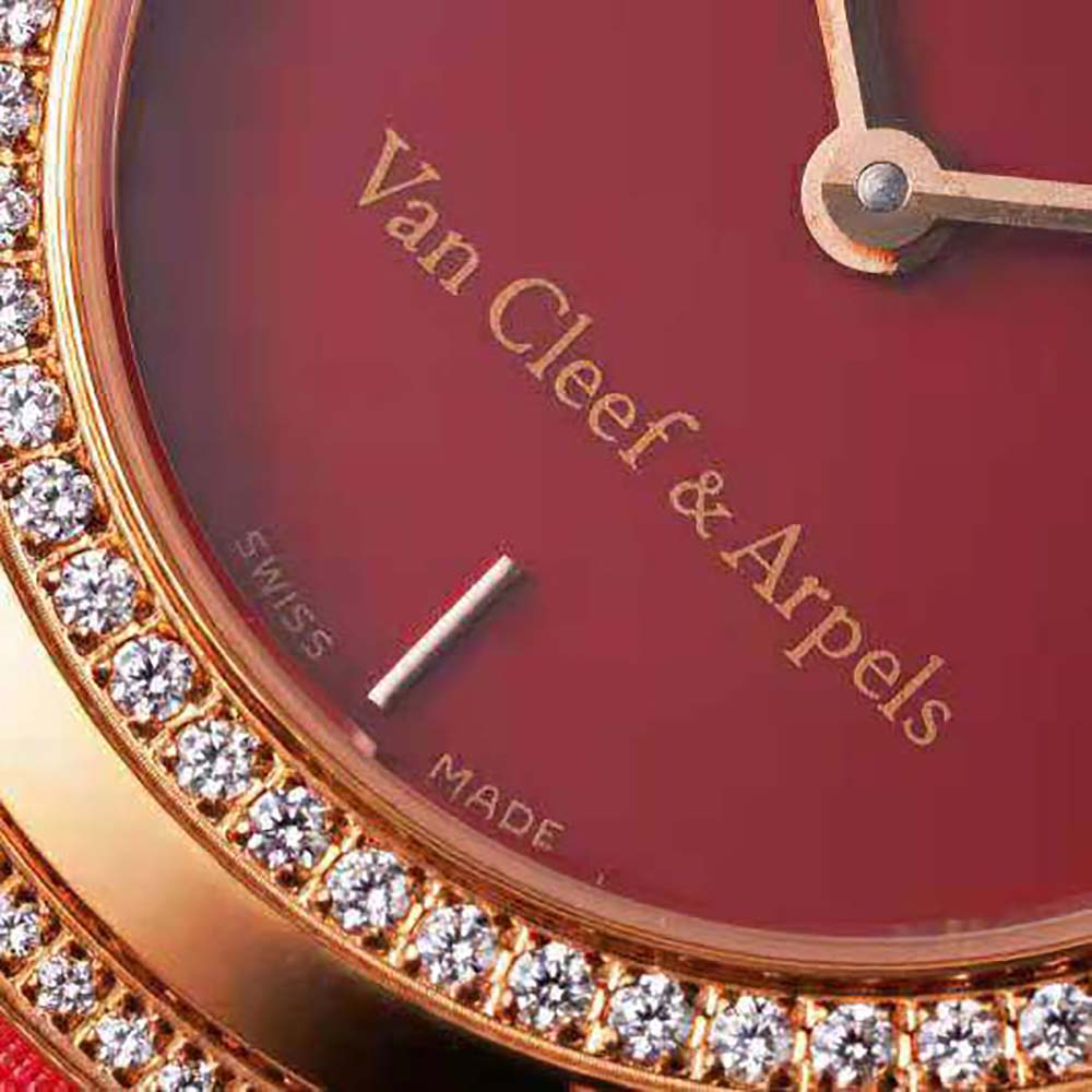 Van Cleef & Arpels Lady Charms Watch Quartz Movement 25 mm in Rose Gold-Red (4)