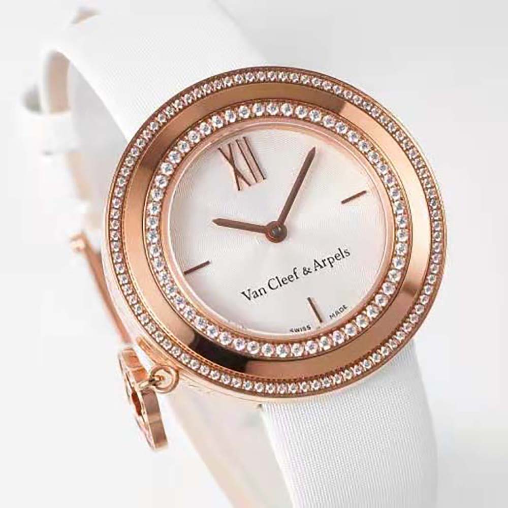 Van Cleef & Arpels Lady Charms Watch Quartz Movement 25 mm in Rose Gold-White (4)